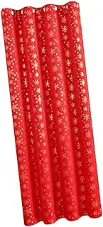 GAROZATION Snowflake Curtains Snowflakes Curtains Decor Blackouts Xmas Supplies Winter Black Bedroom Xmas Decoration Grommet Christmas Drapes Treatment Decorations Christmas Led Red Polyester