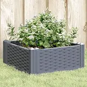 Raised Garden Bed, Elevated Planter Box Plant Container with Pegs Blue Grey 42.5x42.5x28.5 cm PP
