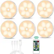 Warm Color LED Closet Lights Wireless Motion Sensor Puck Light, USB Rechargeable