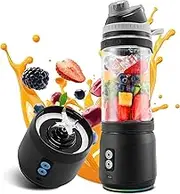 700ml Portable Blender, High Speed Mini Personal Blender, USB Rechargeable Blender & Smoothie Maker for Smoothies and Shakes, Outdoor Travel Family and Sports Bottles Black