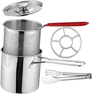1Set Deep Fryer Pot with Basket Lid Versatile Frying Pot for Outdoor Cooking for Fried Chicken Fish More Lightweight Heat Evenly Distributing