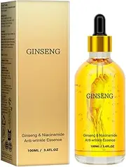 100ML Hydrating Ginseng Facial Toner for Women Moisturizing Face Essence with Hyaluronic Acid Vitamin E Anti Aging Serum for Dry Sensitive Skin Daily Care Yellow