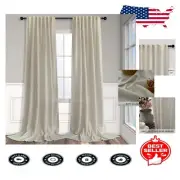 Versatile Back Tab Linen Drapes 94" Long – 2 Panel Light Filtering Curtains