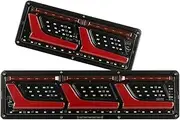 RUEHALF 24V 12V Taillights Truck Lights Trailer Turn Signal Fog Flashing Tail Lamp Rear Stop Brake Reverse Indicator(12V)