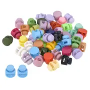 14mm Cord Locks Set, 50 Pack Round Double Hole Multicolor Spring Toggle Stopper