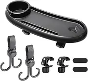 3 in 1 Universal Stroller Snack Tray, Stroller Cupholder Attachment, Child Snack Tray, 2 Removable Clips, 2 Shim for Bumper Bar for Baby