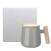 Ceramic Coffee Mug Set 12.85 Oz Handmade Ceramic Mugs Gift Box, Gray
