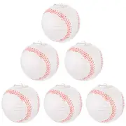 6Pcs 12in Baseball Paper Lantern, White