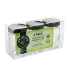 3PK Lemon & Lime Soho 260ml Glass Preserve Jar Storage Container w/ Black Lid