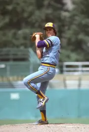 Moose Haas Milwaukee Brewers pitches v the Baltimore Orioles at an- Old Photo