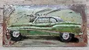 Realistic Old Rustic Vintage American Car in Acrylics 3-D Oil Painting Figurine