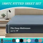 1800TC Soft Fitted Sheet Sets Pillowcase King Single/Double/Queen/King Bed NEW