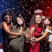 SKJIAYEE 22 Pcs Hot Pink Girls Photo Booth Props Pink Princess Photo Booth Props Set for Girls Birthday Bachelorette Wedding Bridal Shower Anniversary Themed Party Supplies