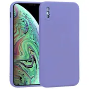 MCC iPhone Xs Max Soft Liquid Silicone Shockproof Case Cover Apple XsMax [Grey Purple]