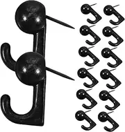 DOITOOL Metal Push Pin Hooks Picture Hanging Nails for Home Office Fabric Wall Decor Rail Hooks