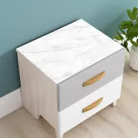 在飛比找松果購物優惠-簡約現代北歐風防塵床頭櫃桌布大理石紋PVC材質 (3.5折)