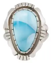 Navajo Native American Larimar Ring Size 9 1/4 by Alice Johnson SKU230903