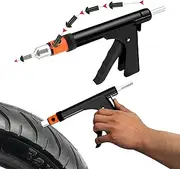 GRAND PITSTOP Tubeless Tire Gun Puncture Repair Kit with Mushroom Plug for Tyre Punctures and Flats on Cars, Motorcycles, ATV, Trucks & Tractors (Gun Puncture Kit with Hole 15 Plugs, Black)