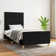 vidaXL Bed Frame without Mattress Black 107x203 cm King Single Size Fabric