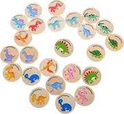 Toyvian Dinosaur Memory Matching Game 24pcs Wooden Educational Toys Toddler Learning Games Toys Dinosaur for Boys and Girls