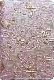 ipoul A5 Binder, 6 Ring Binder, Refillable Notebook, Embroidery Journal, Budget Binder, 6"x8", Lined Notebook, Ruled Paper, Travelers Journal, Gift for Women, Planner Binder, Lily Flower, Pink