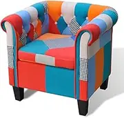 Armchair with Patchwork Design Fabric Home Chairs