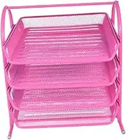 STOBOK 1pc 4 File Organizer Desktop Trays Desktop File Sorter Folder Holder Desk Bill Organizer Tray Desk File Rack Serving Tray Document Tray Holder Mail Sorters File Stand File Box Mesh