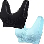 [Generic] Sports Bra Solid Color Side Buckle Lace Underwear Without Steel Ring Backless Bra