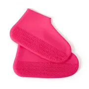 Shoe Cover Waterproof Silicone Non Slip Rain Water Rubber Foot Boot Overshoe - Pink
