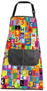 Alphabet Aprons Kitchen Chef Cooking Aprons With Pockets Alphabet Apron-4