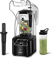 [CRANDDI] Quiet Commercial Blender with Soundproof Shield, 2200 Watt Professional Blenders for Kitchen with 80oz Jar and Self-Cleaning, High-Speed Blenders K90 Black