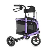 3 Wheel Rollator Walker with Seat for Slim Seniors, Padded Backrest Lightweig...