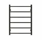 Forme Matt Black Round 304 Stainless Steel Towel Rail Rack 6 Bar Non Heated