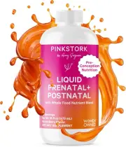 Pink Stork Liquid Prenatal Vitamins for Women - Berry Flavor - Organic Food Blen