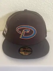 Arizona Diamondbacks-New Era Hat Club Fitted Hat-Size 7 3/8-Brown 2001 WS Patch