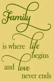 Reusable Stencil 9397 AK 12"x18" Family is where life begins DIY Mylar Stencils