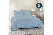 Double Size Sky Color 1000TC 100% Cotton Quilt Doona Duvet Cover Pillowcase Set