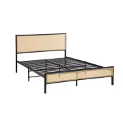 NNEED Metal Bed Frame King Single Size with Rattan Board