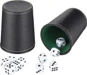 Leather Dice Cup Set, Leatherette Dice Cup Shaker With 10 Dot Dices For For Playing Games Party Toy Gifts2pcs)
