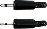 2-Pack CESS 2.5mm Mono TS unbalanced male plug jack black cable connectors (#216: 2.5mm Mono Plug2-Pack)