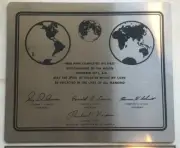 APOLLO 17 NASA Lunar landing plaque - December 1972 Stainless steel