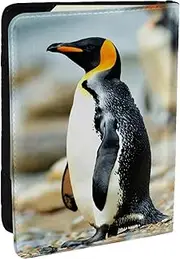 [JEJEA] Penguin Print Travel Organizer Credit Cards Case Passport BookPassport Holder Cover Wallet forTraveling,, Black, One Size