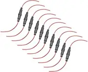 uxcell 10 Pcs 6x30mm Inline Screw Type Fuse Holder 22 Gauge AWG Red Wire for Fast Blow Glass Tube Fuse