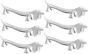 ABOOFAN 6Pcs Cute Dog Shape Zinc Alloy Chopstick Rests Delicate Metal Cutlery Organizers for Dining Table Prevents Rolling and Keeps Tableware Clean Convenient and Practical