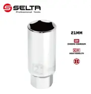 Cr-V 3/8" Dr. 6PT 21mm Thin Wall Spark Plug Socket with Magnetic & Hex Bolster