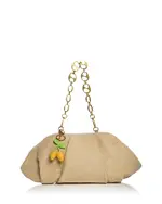 Aqua Linen & Cotton Pouch with Bag Charm - Exclusive