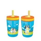 Bluey Tumbler Set 2 Pack Leak Proof Soft Straw 15oz BPA Free Dishwasher Safe
