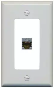CAT6A 1 Port Shielded Wall Plate 1 Gang [Gray/White]