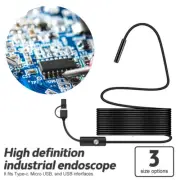 6 LED HD Snake Endoscope Borescope Inspection Camera For USB Type-C Android PC