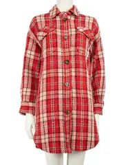 Red Oversized Plaid Shacket